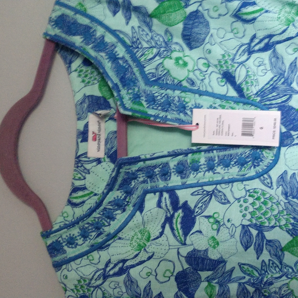Vineyard Vines Cordia Floral Tunic linen/cotton, lined Dress NWT - Picture 2 of 6